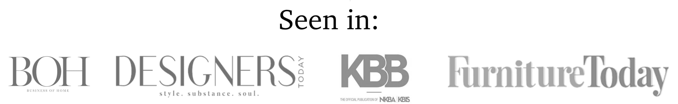 Logos of design publications displayed